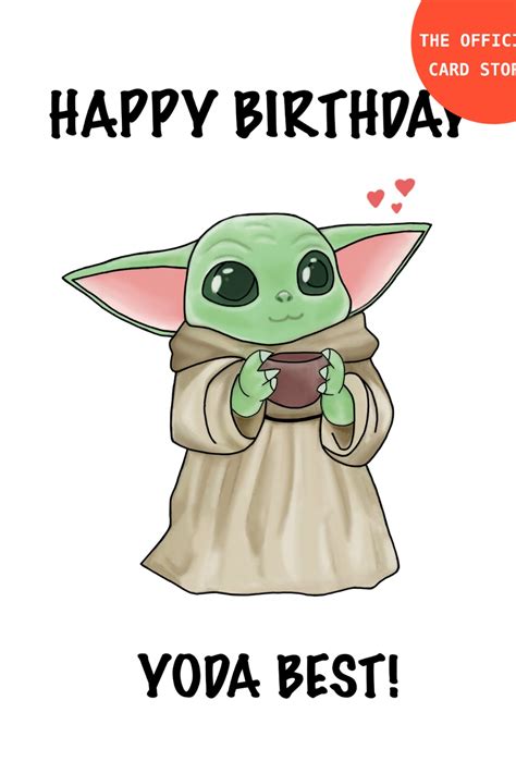 Baby Yoda Birthday Card Printable Free